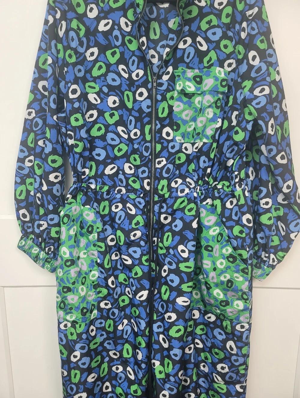 DVF x Target Nylon Jazz Dot Jumpsuit | Blue Green Sporty Chic XXL - Picture 4 of 8